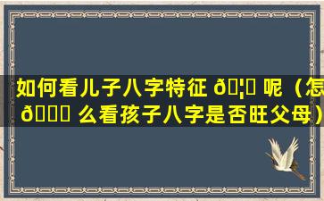 如何看儿子八字特征 🦊 呢（怎 💐 么看孩子八字是否旺父母）